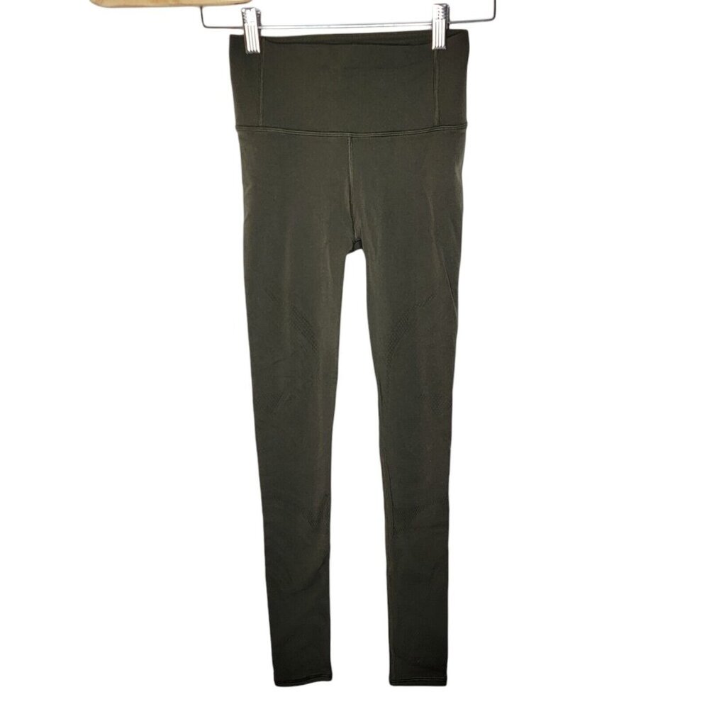 Lululemon Size 4 Reveal Tight‎ En Avante 26" Dark Olive Mesh Women's Leggings